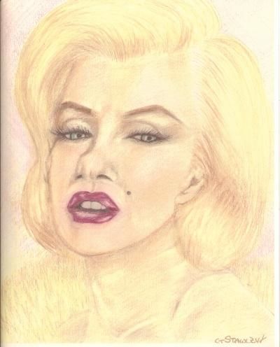 Drawing titled "Marilyn Monroe" by Carole Stawczyk, Original Artwork