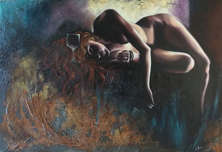 Malerei mit dem Titel "Femme" von Carole Assié, Original-Kunstwerk, Öl