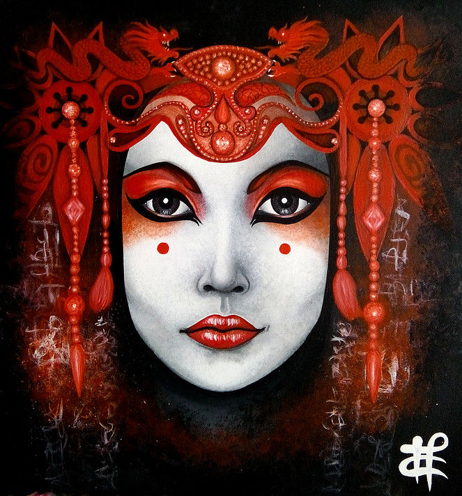 Peinture intitulée "Yuki" par Carole Martinet, Œuvre d'art originale, Acrylique