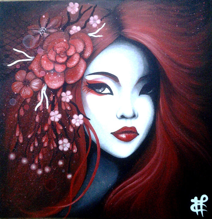 Peinture intitulée "Akimi" par Carole Martinet, Œuvre d'art originale, Acrylique