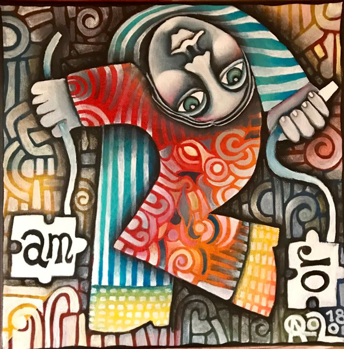 Peinture intitulée "Puzzle" par Carolina Cabrera, Œuvre d'art originale, Acrylique