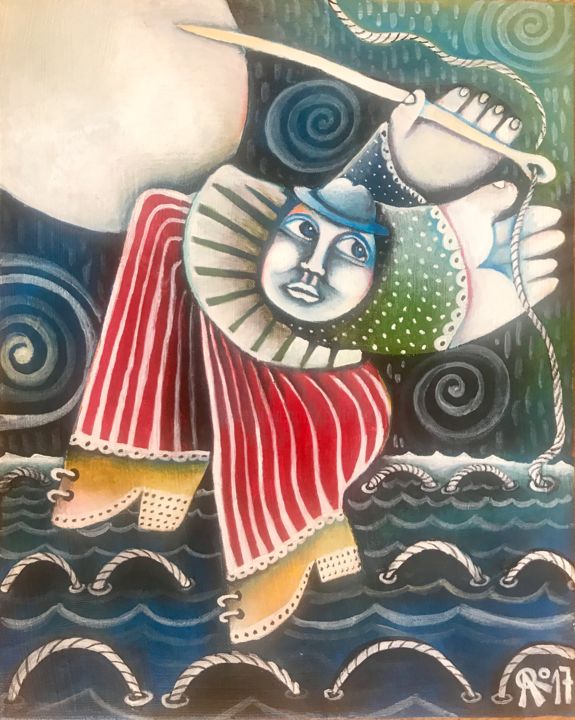 Peinture intitulée "les grandes marées" par Carolina Cabrera, Œuvre d'art originale, Acrylique
