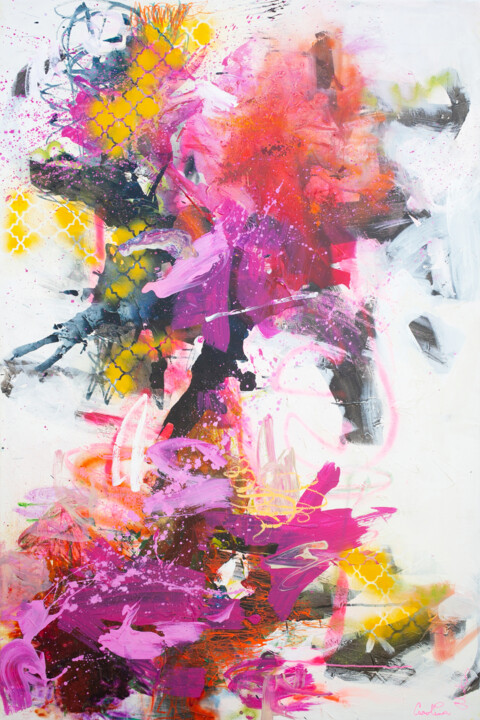Painting titled "Pink spring" by Carolina Alotus, Original Artwork, Acrylic