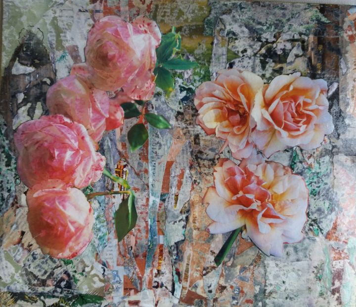 Collages titled "ROSES" by Caro, Original Artwork, Collages
