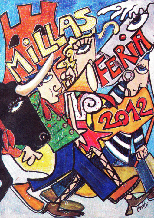 Arts numériques intitulée "Feria de Millas" par Caroline Cavalier, Œuvre d'art originale, Acrylique