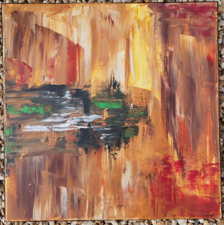 Painting titled "D70" by Caroline Chevalier (Cohine), Original Art, Acrylic
