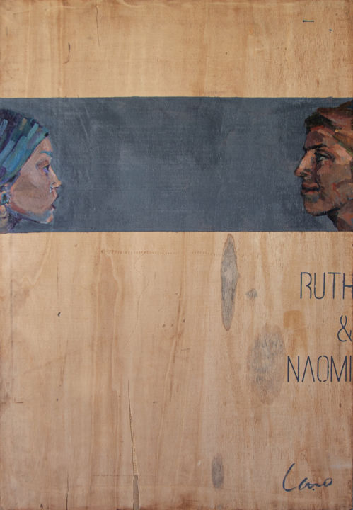 Schilderij getiteld "Ruth et Naomie" door Caro Fleury, Origineel Kunstwerk, Acryl