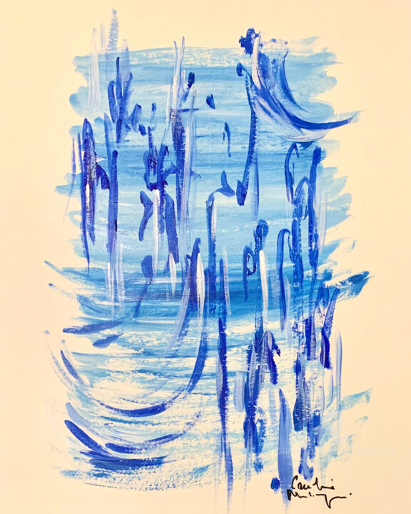 Peinture intitulée "Belles ondes" par Caroline Montigneaux, Œuvre d'art originale, Acrylique