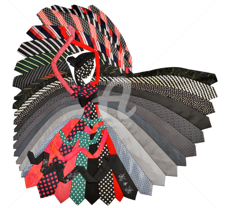 Textilkunst mit dem Titel "Flamenco" von Caroline Regnaut, Original-Kunstwerk