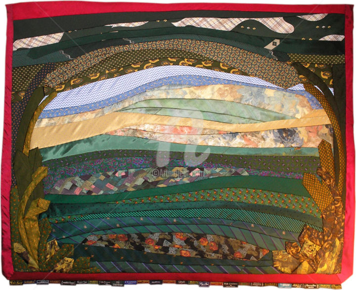 Textile Art titled "Paradis" by Caroline Regnaut, Original Artwork