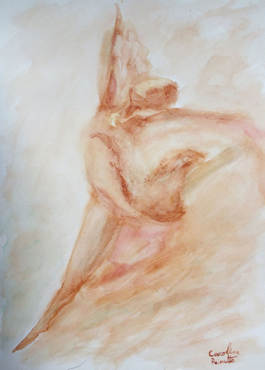 Peinture intitulée "Danse" par Caroline Rainette, Œuvre d'art originale, Aquarelle