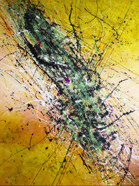 Painting titled ""Nouvelle" XL avec…" by Carolina Vis, Original Artwork, Acrylic Mounted on Aluminium