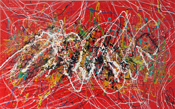 Painting titled "Dancing" by Carolina Vis, Original Artwork, Acrylic Mounted on Wood Stretcher frame
