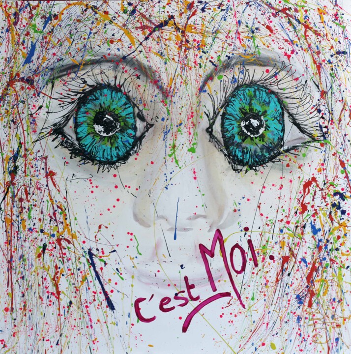 Pintura intitulada ""C'est Moi" Selfpor…" por Carolina Vis, Obras de arte originais, Acrílico Montado em Armação em madeira