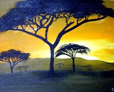 Painting titled "Three Trees" by Carol Lynn Nesbitt, Original Artwork, Oil