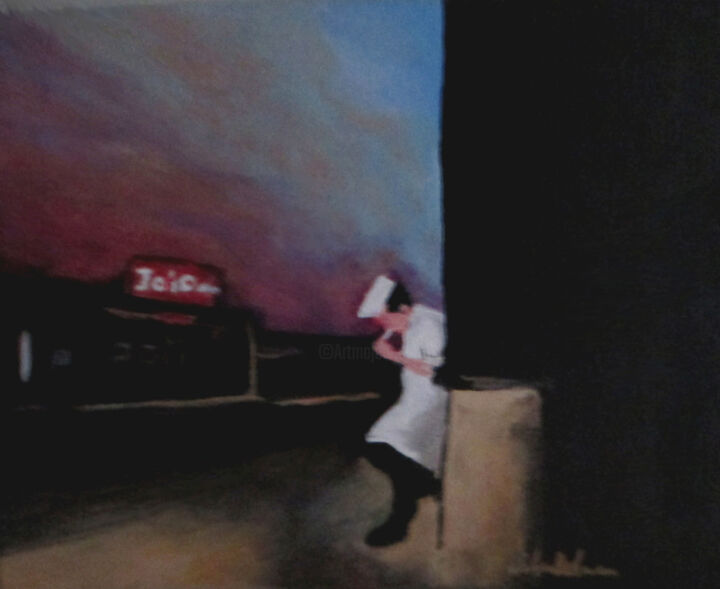 Pintura titulada "Smoke Break" por Carolyn   A. Debnam, Obra de arte original, Acrílico Montado en Bastidor de camilla de ma…