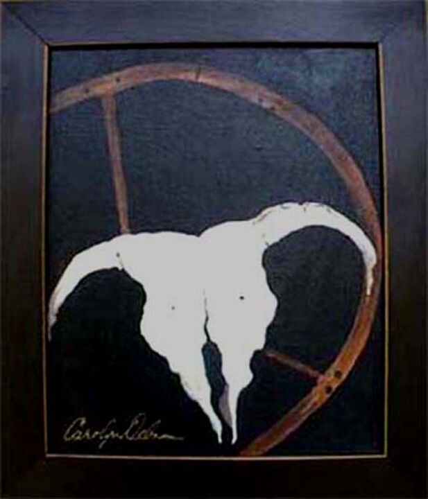 Painting titled "Skull" by Carolyn   A. Debnam, Original Artwork, Acrylic Mounted on Wood Stretcher frame