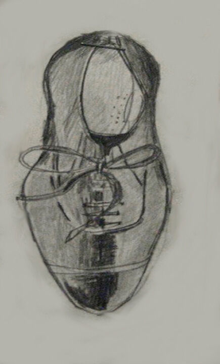 Dibujo titulada "Shoe" por Carolyn   A. Debnam, Obra de arte original, Lápiz Montado en Bastidor de camilla de madera