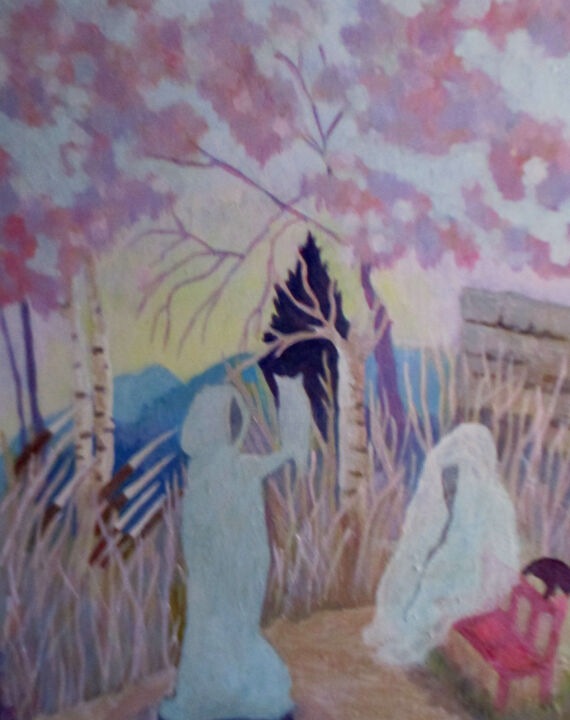 Pittura intitolato "Spirit Path" da Carolyn   A. Debnam, Opera d'arte originale, Acrilico Montato su Telaio per barella in l…