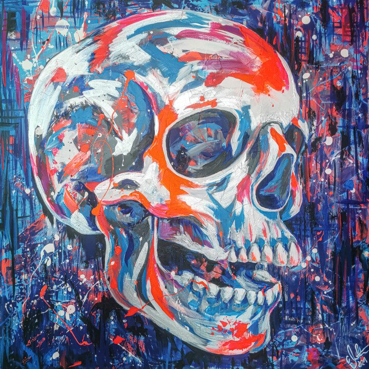 Painting titled "Hamlet" by Carolyn Mielke (carographic), Original Artwork, Acrylic Mounted on Wood Stretcher frame