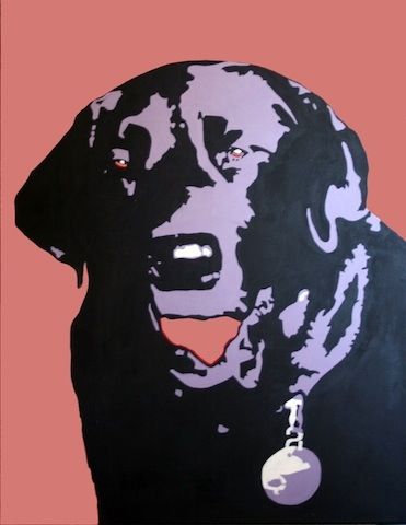Картина под названием "My Dog is Bigger th…" - Carol Lorac Young, Подлинное произведение искусства, Масло