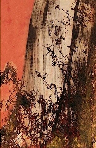 Pittura intitolato "Japanese Waterfall" da Carol Lorac Young, Opera d'arte originale
