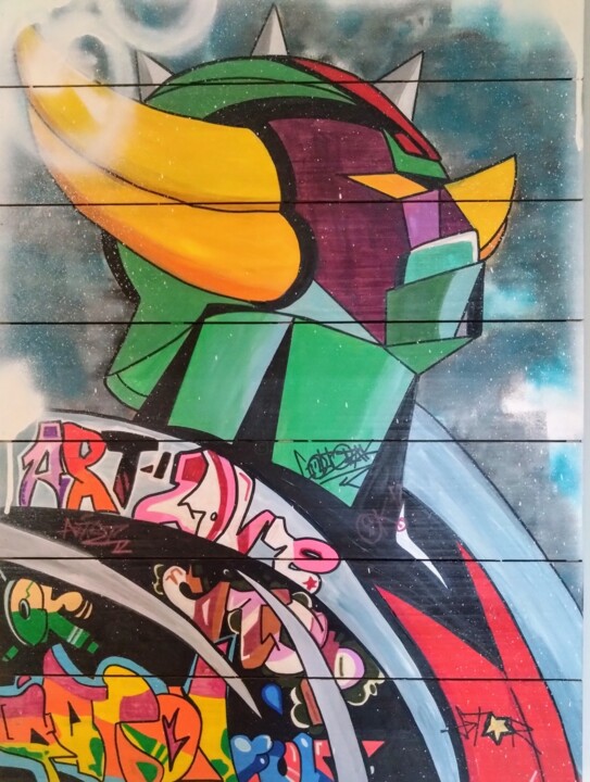 Schilderij getiteld "Street art "Goldora…" door Caronart, Origineel Kunstwerk, Acryl