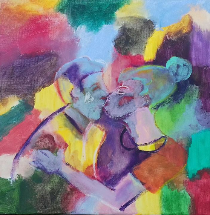 Pittura intitolato "Couple" da Caropeu, Opera d'arte originale