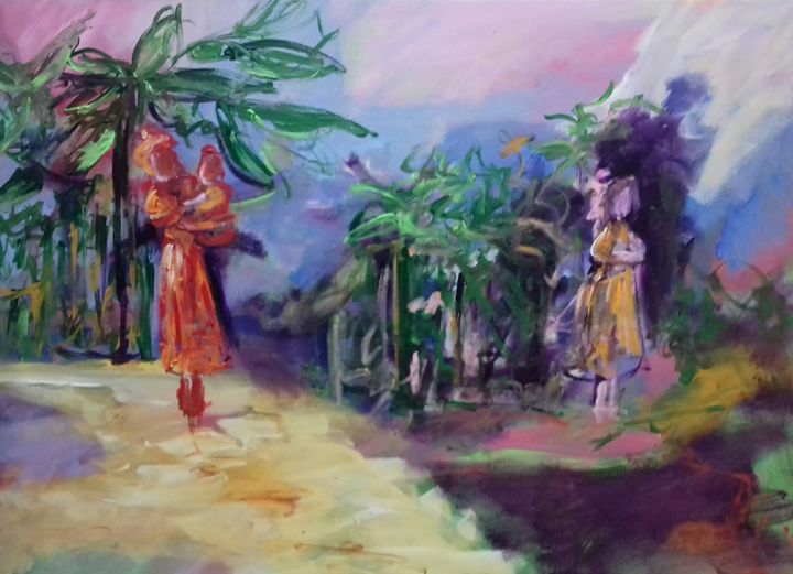 Painting titled "martinique 1953" by Caropeu, Original Artwork