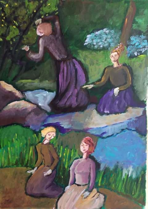 Painting titled "Génération de femme…" by Caropeu, Original Artwork, Acrylic