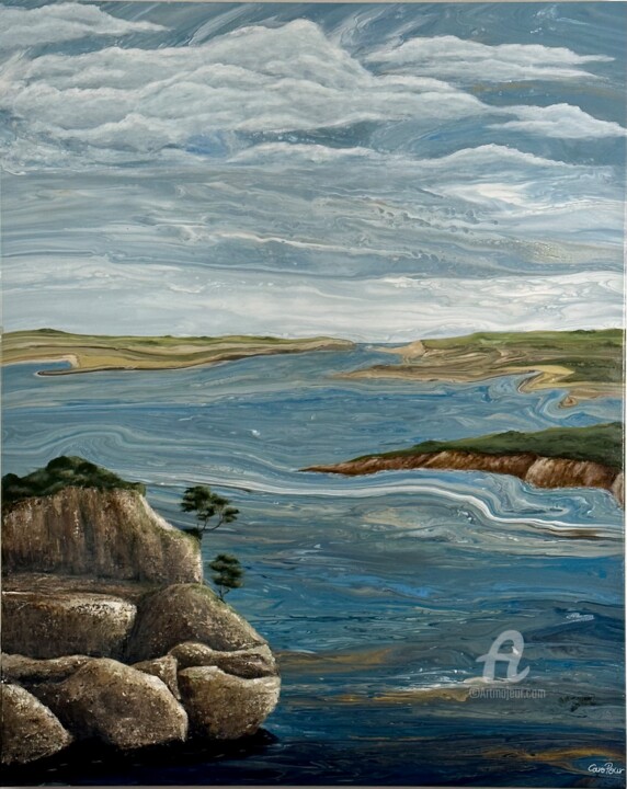 Pintura intitulada "Costa Verde" por Caropour, Obras de arte originais, Acrílico