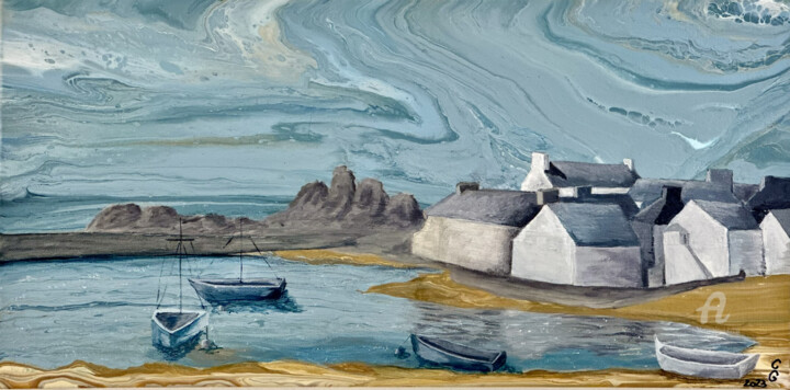 Pittura intitolato "Le Vent du Bretagne" da Caropour, Opera d'arte originale, Acrilico