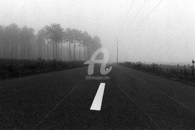 Photographie intitulée "landes_route.jpg" par Christian Carrere, Œuvre d'art originale