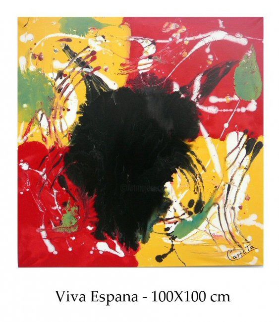 Картина под названием "Viva Espana" - Carreta James, Подлинное произведение искусства, Масло