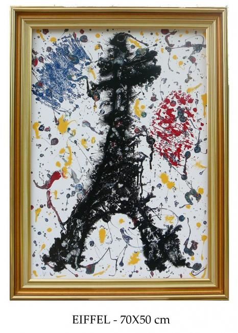Картина под названием "Eiffel" - Carreta James, Подлинное произведение искусства, Масло