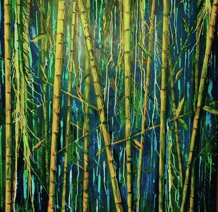 Pittura intitolato "Bambous" da Carriere De Glencoe, Opera d'arte originale, Acrilico