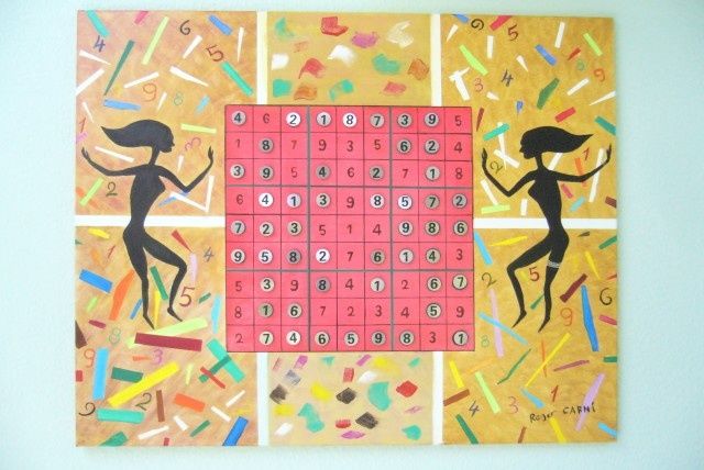 Painting titled "sudoku" by Carro, Original Artwork, Oil