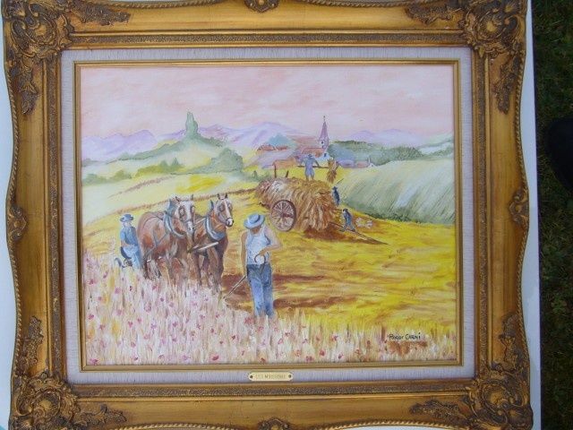 Painting titled "les Moissons" by Carro, Original Artwork
