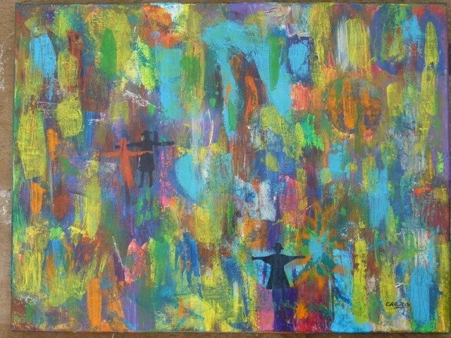 Painting titled "abstrait" by Carro, Original Artwork, Oil