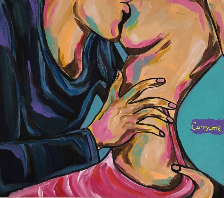Pittura intitolato "Tenderness" da Carry Me, Opera d'arte originale, Acrilico