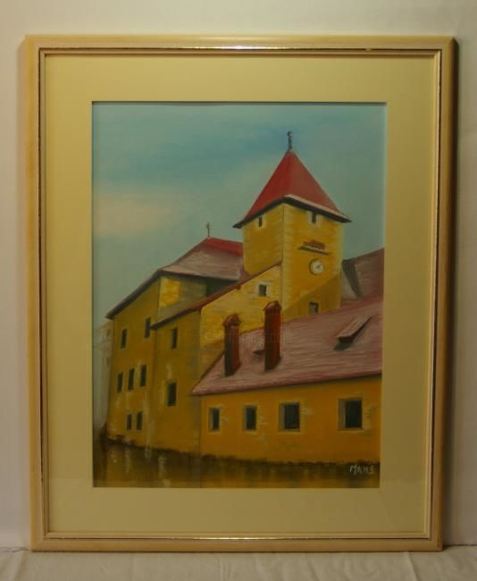 Painting titled "Les vieilles prisons" by Mams, Original Artwork, Oil