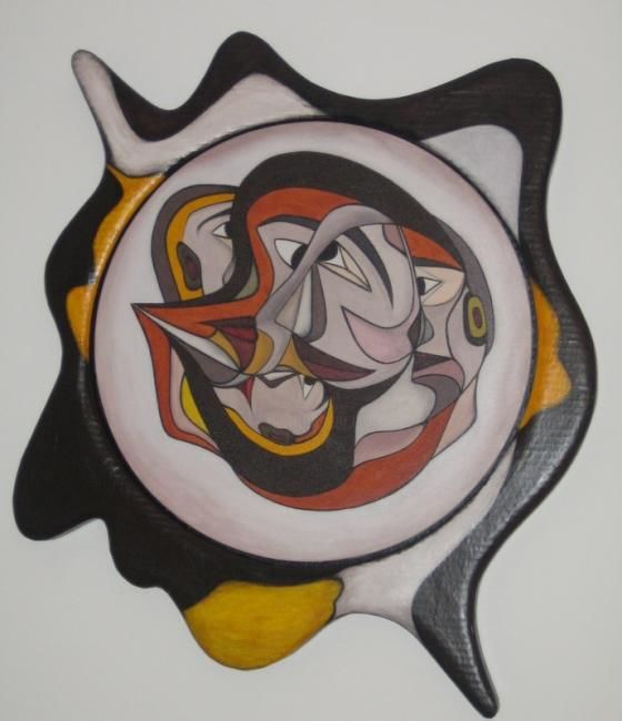 Peinture intitulée "Quatuor en observat…" par Marc Bernard - Cartonnable, Œuvre d'art originale, Huile