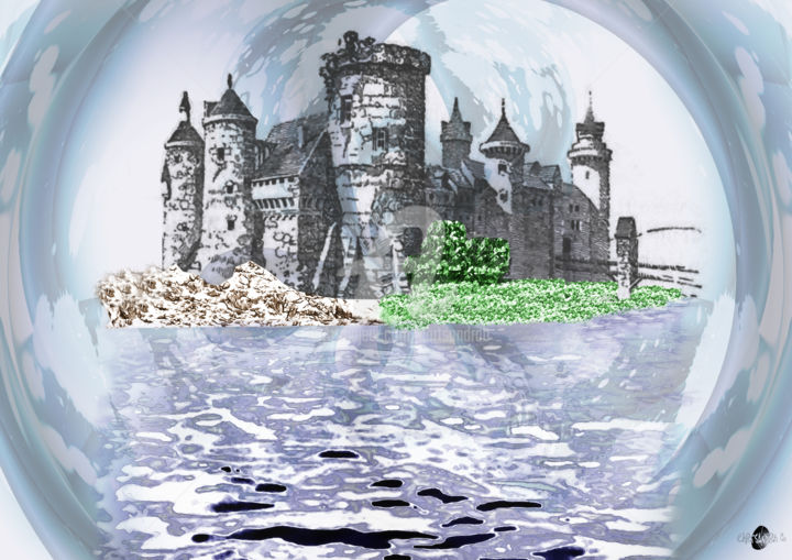 Digital Arts titled "Château." by Cartsandra B, Original Artwork, Digital Painting