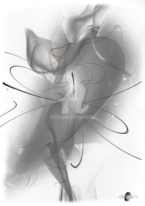 Картина под названием "Epurée 40" - Cartsandra B, Подлинное произведение искусства, Цифровая живопись