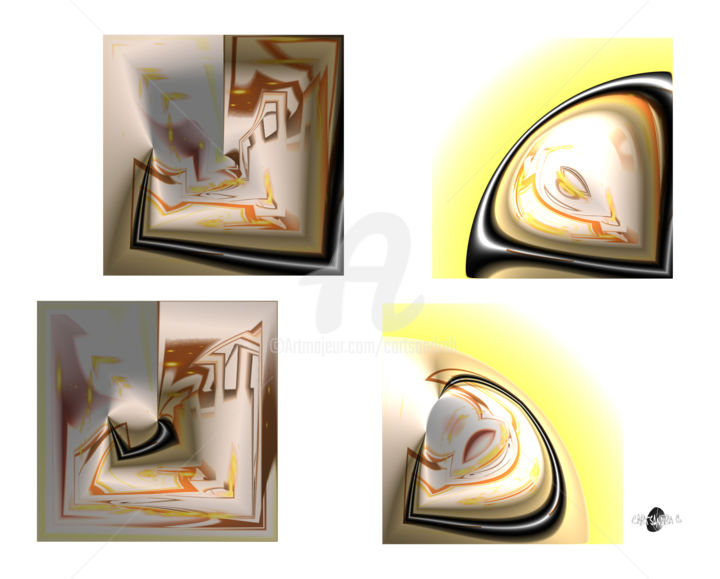 제목이 "Variation 4"인 미술작품 Cartsandra B로, 원작, 디지털 페인팅 기타 단단한 패널에 장착됨