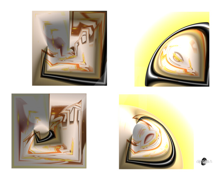 Arts numériques intitulée "Variation 4" par Cartsandra B, Œuvre d'art originale, Peinture numérique Monté sur Autre panneau…