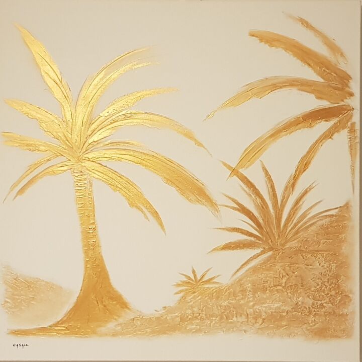 Pintura intitulada "Oasis dorée" por Casal'Art, Obras de arte originais, Acrílico