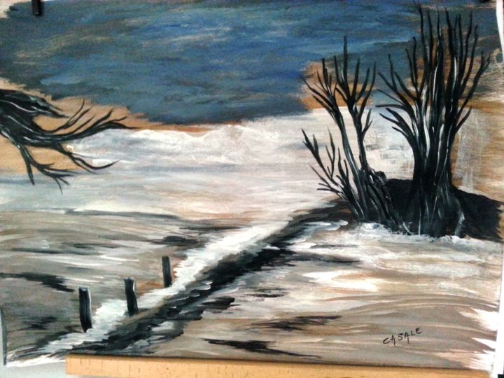 Peinture intitulée "Hivernal" par Casal'Art, Œuvre d'art originale, Acrylique