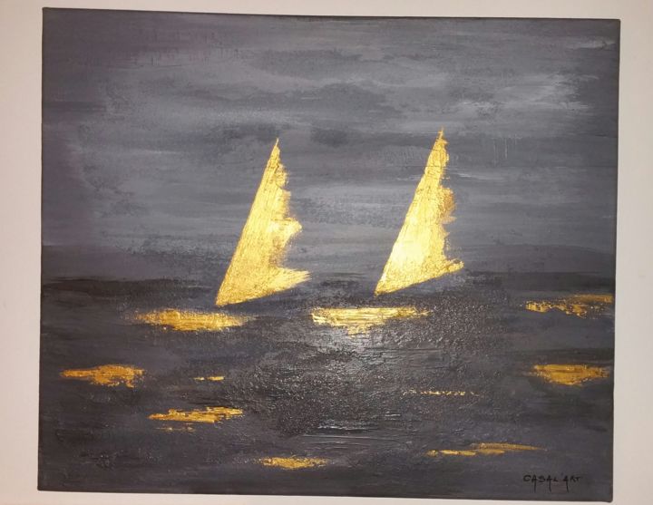 Painting titled "Reflets" by Casal'Art, Original Artwork, Acrylic