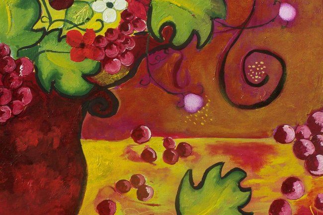 Peinture intitulée "Le bouquet de Dyoni…" par Claire Casals, Œuvre d'art originale, Huile
